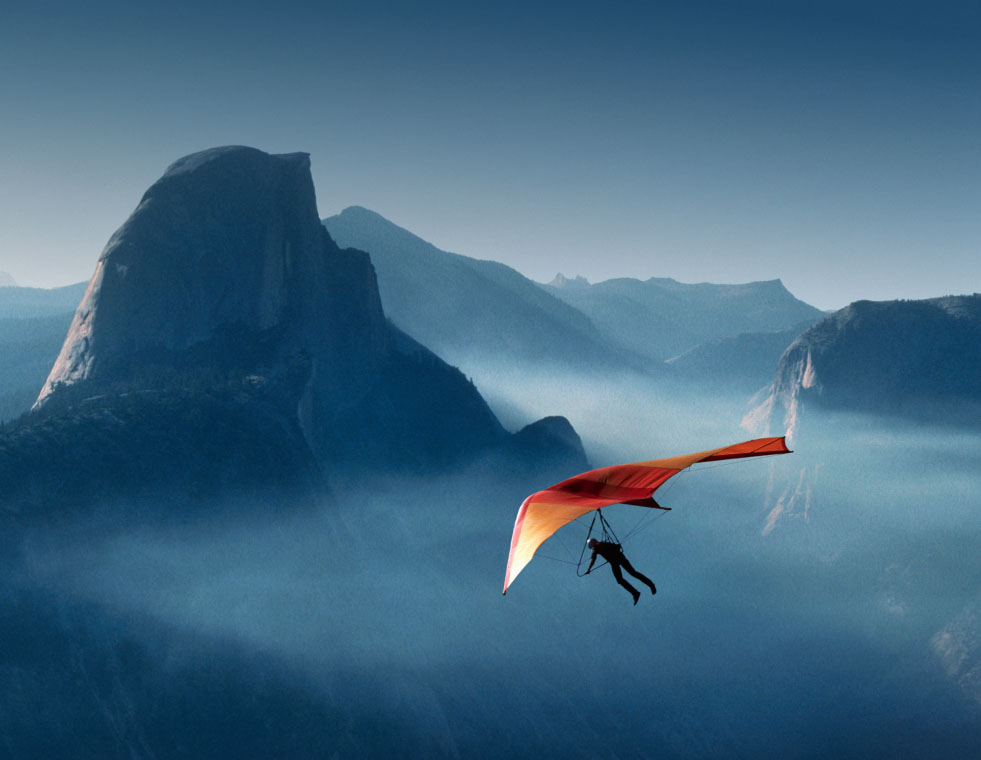Brownstein home page image - Hang glider in Yosemite