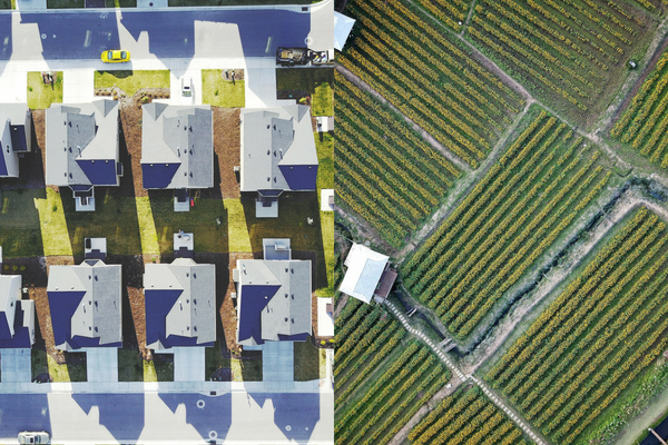 houses and farmland collage